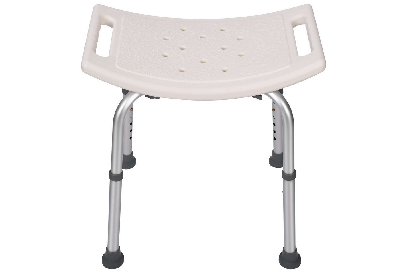 BBG Duschstuhl Duschhocker ohne Rückenlehne, höhenverstellbare Beine, rutschfeste Füße, wasserfest, belüftet, werkzeuglos montierbar von BBG