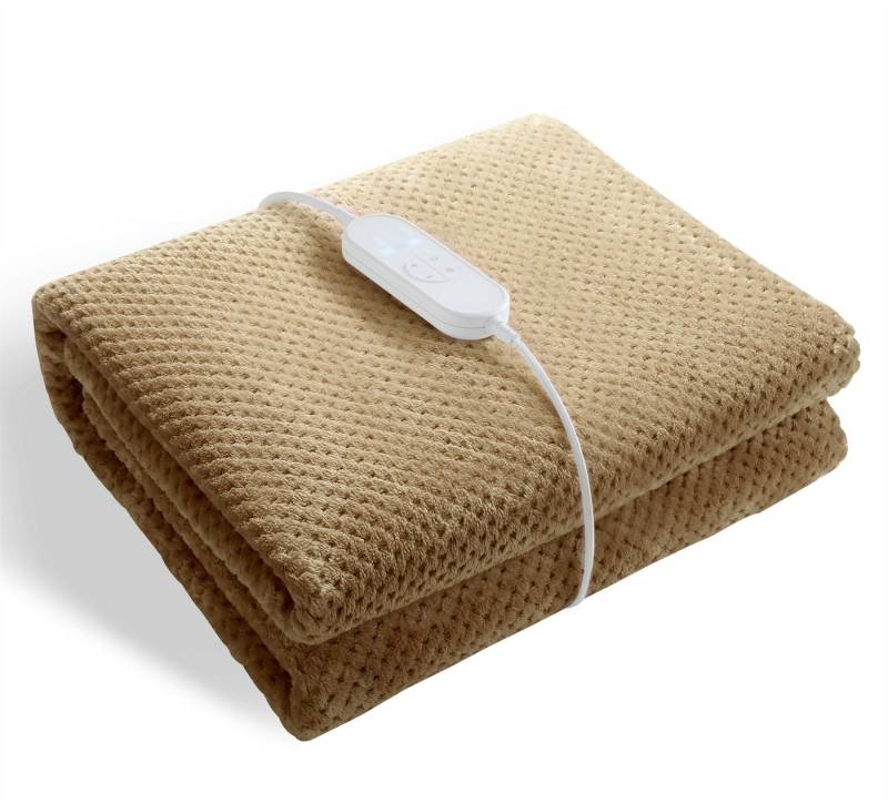 BBG Heizdecke Elektrische Heizdecke 150x80 cm mit 9 Wärmestufen & Timer, RT13 Controller, Überhitzungsschutz & abnehmbarem Anschluss für sicheren Komfort von BBG