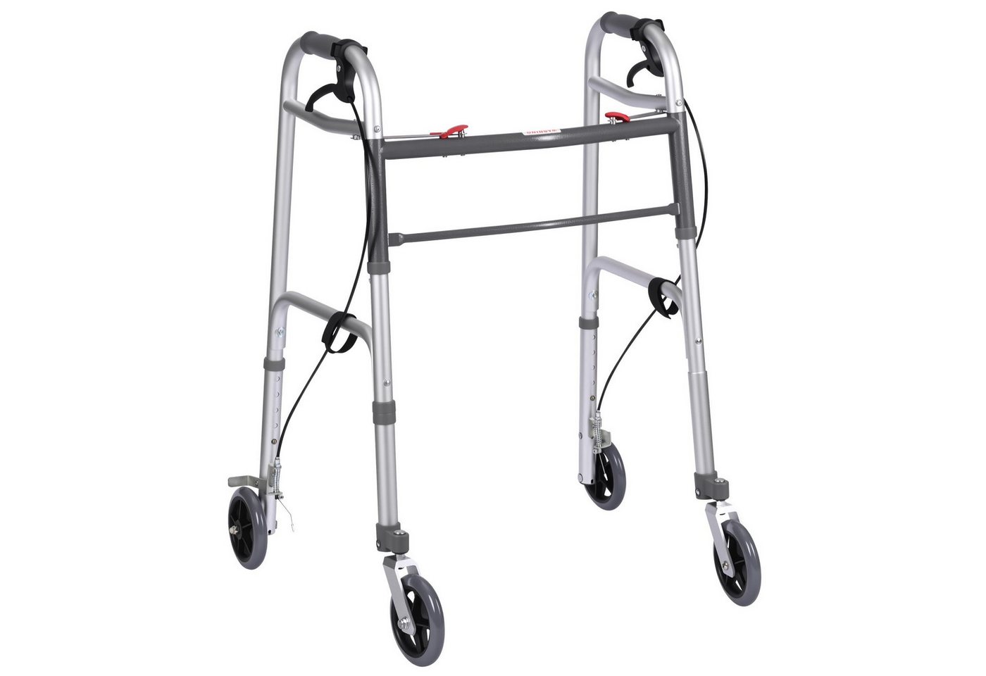 BBG Unterarmkrücke Aluminium Gehwagen mit Bremsen & EVA-Griff, Höhenverstellbar, faltbar, rutschfest & belastbar bis 136 kg für Senioren von BBG