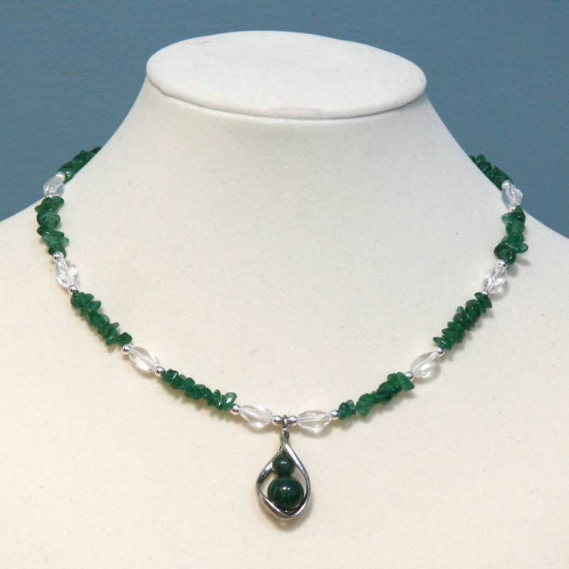 Grüne Aventurin Edelstein-Chip-Halskette Mit Knick von BBJdesign