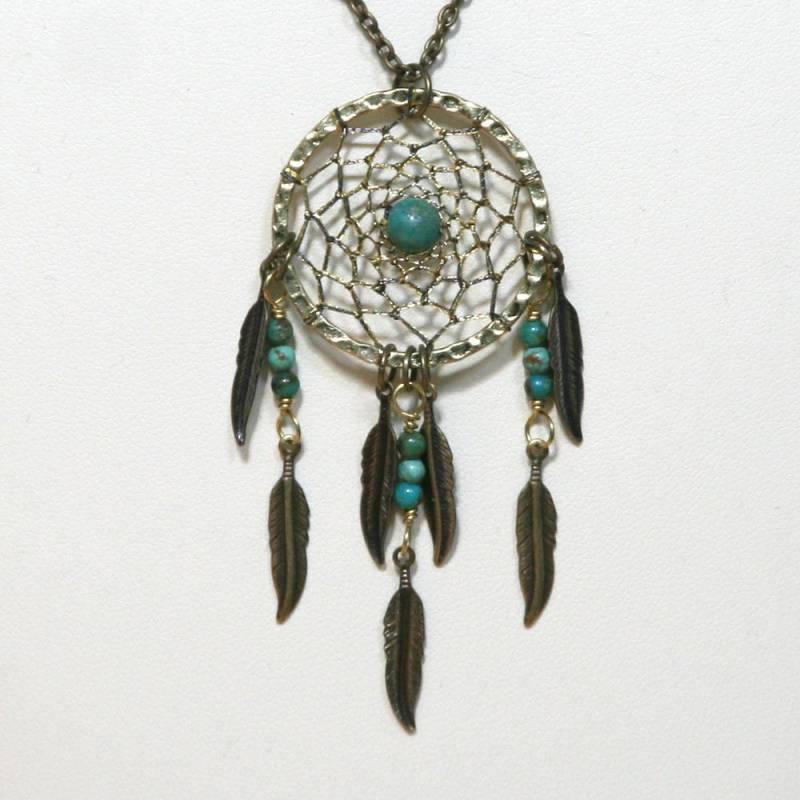 Traum Catcher Messing Antik & Edelstein Dreamcatcher Halskette Mit Federn Türkis, Malachit, Lapislazuli, Jaspis, Amethyst, Achat Traum Catcher Messing Antik & Edelstein Dreamcatcher Halskette Mit Federn Türkis, Malachit, Lapislazuli, Jaspis, Amethyst, Achat von BBJdesign
