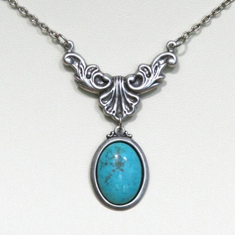 Türkis Cabochon Silber Rokoko Halskette Türkis Cabochon Silber Rokoko Halskette von BBJdesign