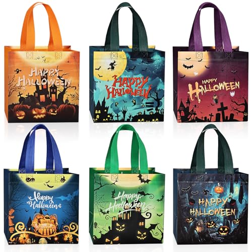 BBLIKE Halloween Tüten für SüßIgkeiten - 6 Stück Tasche mit Griffen für Trick or Treat, Halloween Korb für Kinder, Vliesstoffen Geschenktüten, Praktische Beutel für SüßIgkeiten, Kekse, Snacks BBLIKE Halloween Tüten für SüßIgkeiten - 6 Stück Tasche mit Griffen für Trick or Treat, Halloween Korb für Kinder, Vliesstoffen Geschenktüten, Praktische Beutel für SüßIgkeiten, Kekse, Snacks von BBLIKE