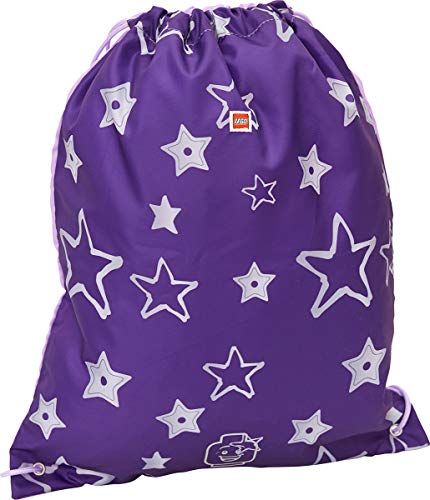 Lego Bags Turnbeutel, Sportbeutel mit Zugband, Schulsportbeutel mit Lego Stars Motiv, Beutel mit Kordel für Kinder und Schüler, Gym Bag in Lila/Weiß, Jutebeutel mit Kordelzug aus Polyester von BBM