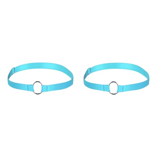 BBOHSS 2-teilige Frauen Geschirr Mode Strumpfband Gürtel Bein Schleife Dekoration Punk Oberschenkel Gürtel Goth Karneval Halloween Dekoration (Himmelblau) von BBOHSS