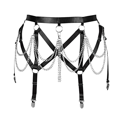 BBOHSS Damen Body Harness Beinstrumpf Gürtel Hüftgurt Plus Size Strumpfband Ausschnitt Oberschenkel Punk Gothic Karneval von BBOHSS