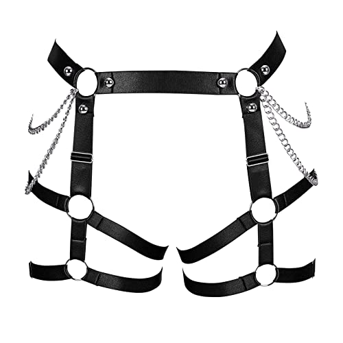 BBOHSS Damen Body Harness Mode Bein Strumpfgürtel Hüfte Gürtel Ausschnitt Oberschenkel Punk Gothic Karneval Weihnachten Ehefrau Geschenk von BBOHSS