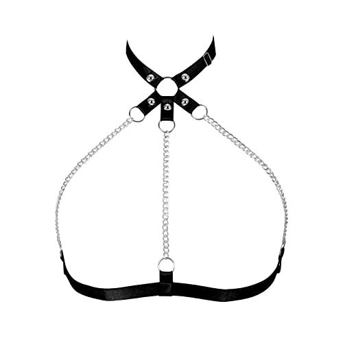 Damen Body Harness Mode Plus Size BH Hohle Unterwäsche BH Punk Gothic Halloween Tanzkleidung von BBOHSS