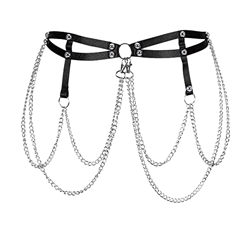 BBOHSS Damen Body Harness Mode Strumpfgürtel Plus Size Punk Gothic Karneval Tanz Festival Strümpfe Gürtel Kostüm von BBOHSS