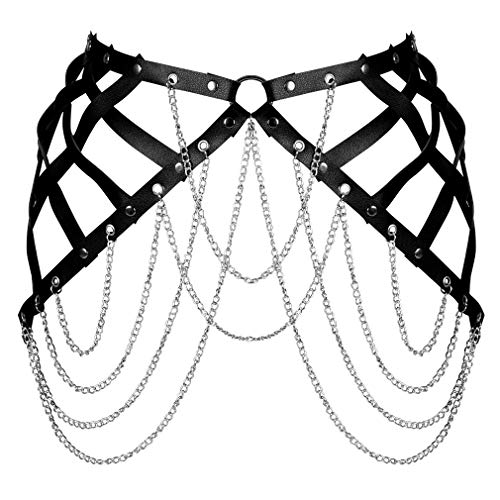 BBOHSS Damen Leder Body Harness Gürtel Karneval Punk Gothic Gürtel Tanz Halloween Kostüm Zubehör von BBOHSS