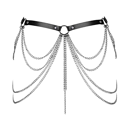 BBOHSS Damen Leder Body Harness Gürtel Karneval Punk Gothic Gürtel Tanz Halloween Kostüm Zubehör von BBOHSS