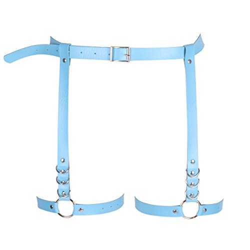 BBOHSS Damen Leder Body Harness Strumpfband Punk Gürtel Bein Harness verstellbar Oberschenkel Gürtel Gothic Karneval Tanz Kostüm Gr. Einheitsgröße, seeblau BBOHSS Damen Leder Body Harness Strumpfband Punk Gürtel Bein Harness verstellbar Oberschenkel Gürtel Gothic Karneval Tanz Kostüm Gr. Einheitsgröße, seeblau von BBOHSS