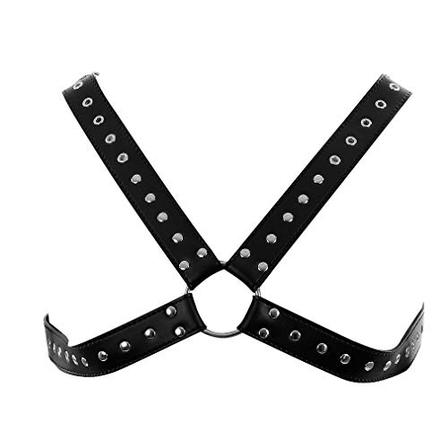 BBOHSS Herren Leder Body Harness Punk Brustgürtel Brust Schultergeschirr verstellbar Prom Halloween Karneval Kleidung Zubehör von BBOHSS