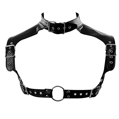 BBOHSS Herren Leder Body Harness Punk Brustgürtel Gürtel Verstellbarer Schnallengürtel Gothic Carnival Club Kleidung Zubehör von BBOHSS