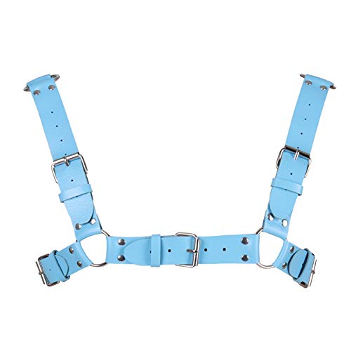 BBOHSS Herren Leder Body Harness Punk Brustgurt Harness Gürtel Verstellbare Gothic Carnival Dance Kostüm Zubehör (Jadegrün) von BBOHSS