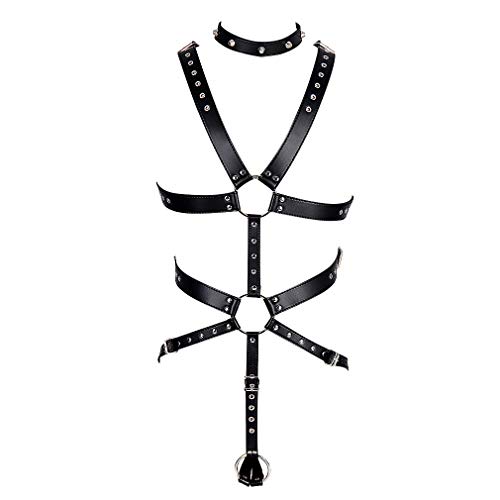 BBOHSS Herren Leder Harness Punk Brustgurt Top Cage Brust Brust halb Geschirr Verstellbarer Brustgurt Club Halloween Kostüm Zubehör von BBOHSS