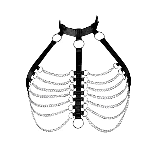 Damen Body Harness Plus Size BH Hohl UnterwäscheBH Punk Gothic Halloween Mode Tanzkleidung von BBOHSS