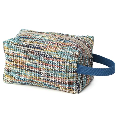 BBORGDC Bunte Make-up-Tasche für Damen – kleine Reise-Make-up-Tasche und Kosmetiktasche mit Reißverschluss, kompakte Kultur- und Reisetasche für Mädchen unterwegs, Bunt, Polyester, Modisch, leger von BBORGDC