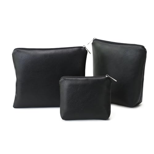BBORGDC Kosmetik-Organizer, 3-teiliges Reise-Set, originelles Design, Boho, kleine Make-up-Taschen mit Reißverschluss, Kunstleder-Kulturbeutel für Damen und Mädchen, idealer Begleiter für Spaziergänge von BBORGDC