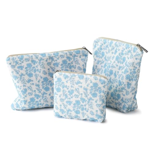BBORGDC Make-up-Organizer aus Kord, 3-teilig, mit Reißverschluss, originelles Design, tragbarer Boho-Stil für Reisen/den täglichen Gebrauch, ideales Geschenk für Frauen, Blumendruck/Kordsamt, Modisch BBORGDC Make-up-Organizer aus Kord, 3-teilig, mit Reißverschluss, originelles Design, tragbarer Boho-Stil für Reisen/den täglichen Gebrauch, ideales Geschenk für Frauen, Blumendruck/Kordsamt, Modisch von BBORGDC