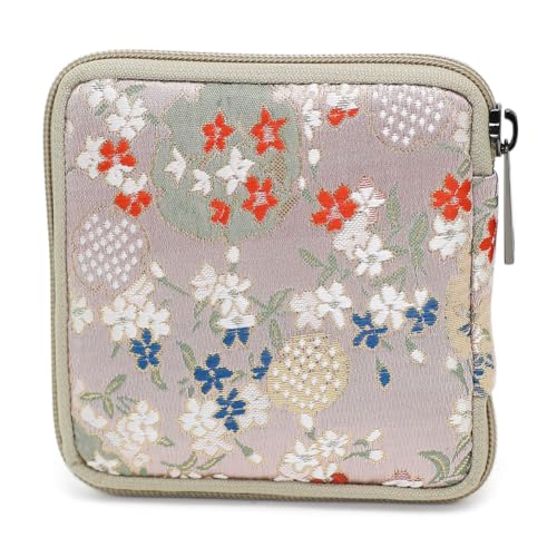 BBORGDC Minimalistisches Kartenetui für Damen – kleine, atmungsaktive Netz-Geldbörse mit Reißverschluss, Pink-QP-Jacquard/Polyester, Modisch, leger von BBORGDC