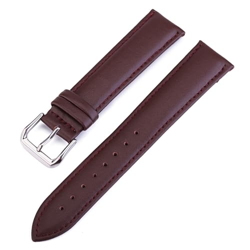 BBPLWEEA YingYou 12 14 16 17 18 19 20 21 22 24mm Leder Armband Armband Armbänder Stahl Schnalle Uhr Armband Zubehör Mit Werkzeuge(Brown,17mm) von BBPLWEEA