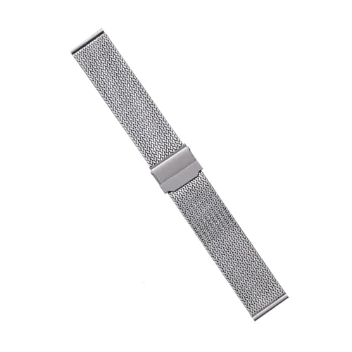 BBPLWEEA YingYou 14 Mm, 18 Mm, 20 Mm, 22 Mm, Schnellverschluss, Geflochtenes Uhrenarmband Aus Edelstahl, Metall, Milanaise-Uhrenarmband For Uhrenarmbänder(Silver,14mm) von BBPLWEEA