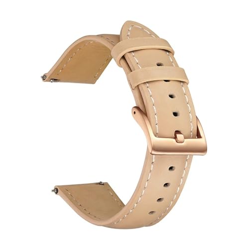BBPLWEEA YingYou 14 Mm 16 Mm 18 Mm 20 Mm 22 Mm Uhrenarmband Aus Rindsleder Mit Schnellverschluss Und Metall-Dornschließe For Uhrenarmband-Zubehör(Beige,20mm) von BBPLWEEA