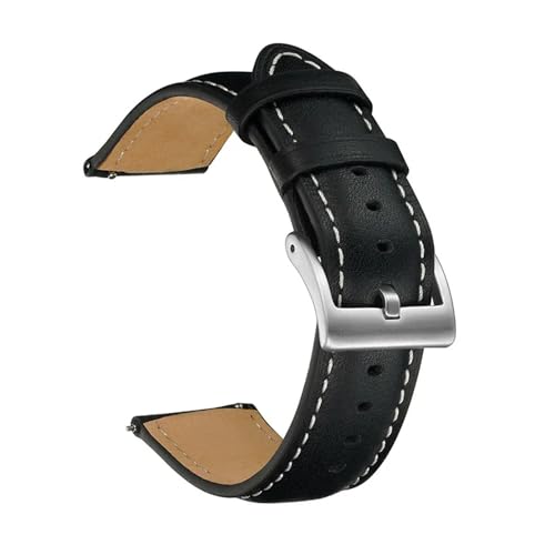 BBPLWEEA YingYou 14 Mm 16 Mm 18 Mm 20 Mm 22 Mm Uhrenarmband Aus Rindsleder Mit Schnellverschluss Und Metall-Dornschließe For Uhrenarmband-Zubehör(Black,16mm) von BBPLWEEA