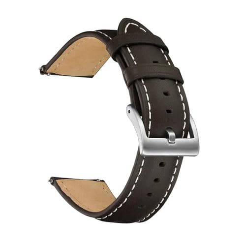 BBPLWEEA YingYou 14 Mm 16 Mm 18 Mm 20 Mm 22 Mm Uhrenarmband Aus Rindsleder Mit Schnellverschluss Und Metall-Dornschließe For Uhrenarmband-Zubehör(Dark Brown,16mm) von BBPLWEEA