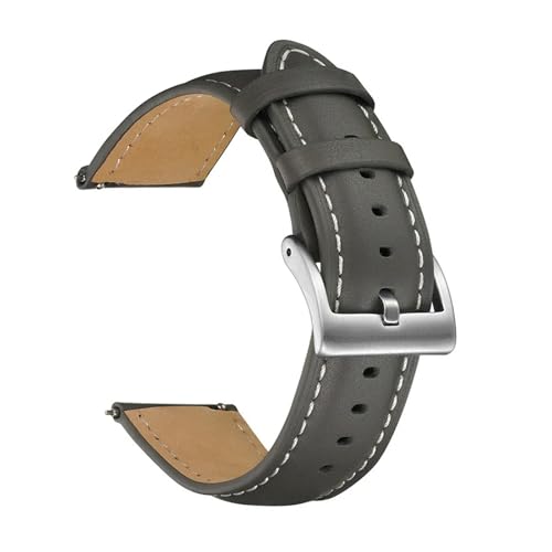 BBPLWEEA YingYou 14 Mm 16 Mm 18 Mm 20 Mm 22 Mm Uhrenarmband Aus Rindsleder Mit Schnellverschluss Und Metall-Dornschließe For Uhrenarmband-Zubehör(Grey,20mm) von BBPLWEEA