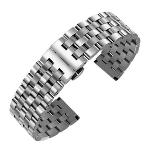 BBPLWEEA YingYou 16 Mm, 18 Mm, 20 Mm, 22 Mm, Schnellverschluss, 316L Massives Edelstahl-Uhrenarmband For Uhrenarmband-Zubehör Mit Werkzeug(Silver,16mm) von BBPLWEEA