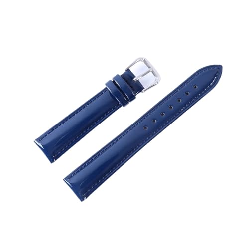 BBPLWEEA YingYou 16mm 18mm 20mm Uhrenarmband Aus Echtem Leder For Armbanduhren Aus Lackleder, Hochwertiges Handgelenk-Gürtelarmband(Dark Blue,16mm) von BBPLWEEA