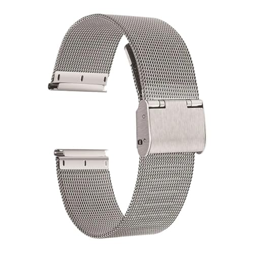 BBPLWEEA YingYou 18 Mm 20 Mm 22 Mm Schnellverschluss-Milanese-Uhrenarmband Edelstahlarmband 0,4 Linie Silber Uhrenarmband-Zubehör(18mm) von BBPLWEEA