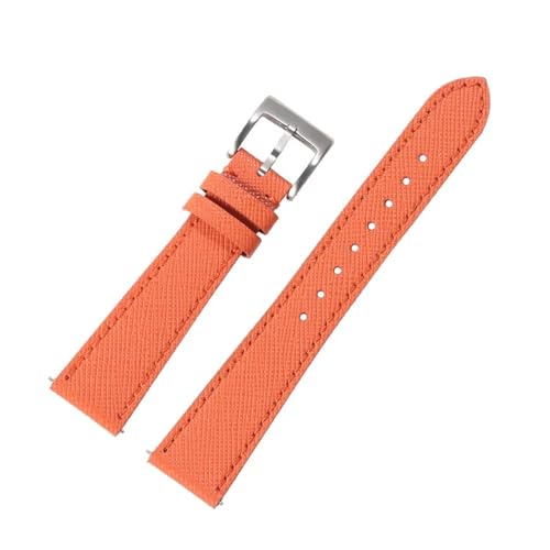 BBPLWEEA YingYou 18 mm 20 mm 22 mm Schnellverschluss-Vintage-Uhrenarmband aus genähtem Leder, Ersatz for Uhrenarmband-Armbandzubehör(Orange,20mm) von BBPLWEEA