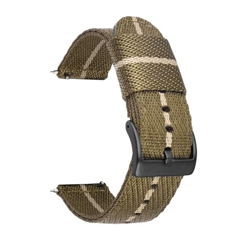BBPLWEEA YingYou 18mm 20mm 22mm 24mm Sport Weave Nylon Uhrenarmband Damen Herren Armbanduhr Armband Quick Release Stoff Uhrenarmband Armband(Brown Beige black BC,24mm) von BBPLWEEA