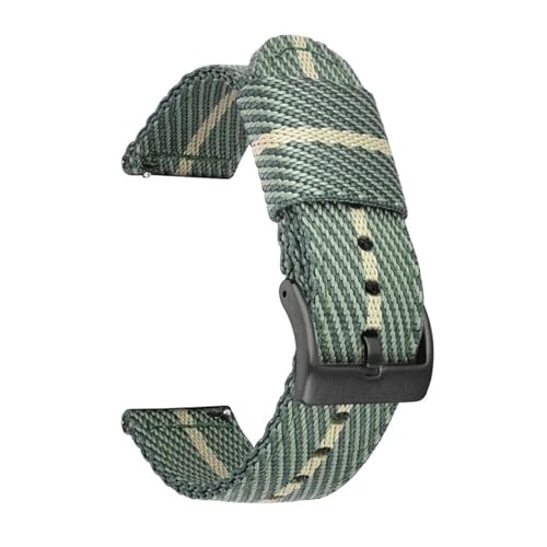 BBPLWEEA YingYou 18mm 20mm 22mm 24mm Sport Weave Nylon Uhrenarmband Damen Herren Armbanduhr Armband Quick Release Stoff Uhrenarmband Armband(Cyan Beige black BC,22mm) von BBPLWEEA