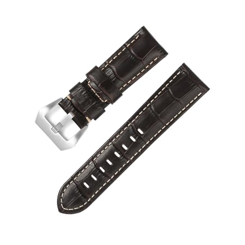 BBPLWEEA YingYou 20mm 22mm 24mm 26mm Mattiertes Echtleder Uhrenarmband Ölwachs Rindsleder Uhrenarmband Retro Crazy Horse Armband(Bamboo Coffee,22mm) von BBPLWEEA
