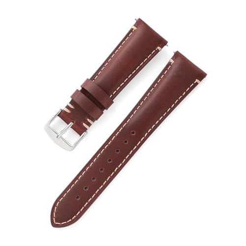BBPLWEEA YingYou 20mm 22mm 24mm Echtes Leder Armband Dünnes Leder Uhrenarmband Band Quick Release Handgelenk Armband Gürtel(Coffee,20mm) von BBPLWEEA