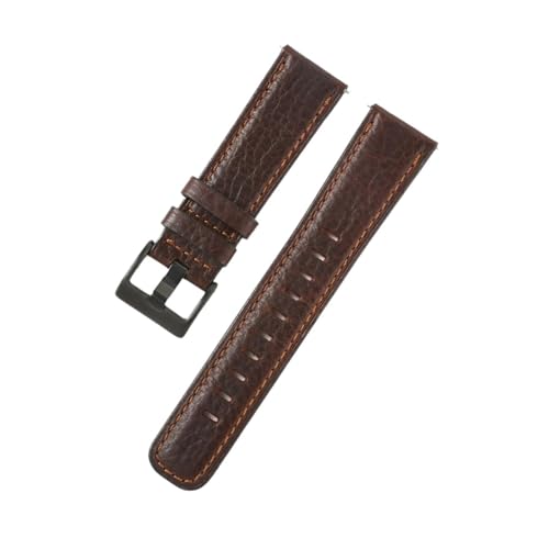 BBPLWEEA YingYou 20mm 22mm Ölwachs Rindsleder Uhrenarmband Retro Echtes Leder Uhrenarmband Frauen Männer Armbanduhr Armband Universal Uhrenarmbänder(Grain Brown,20mm) von BBPLWEEA