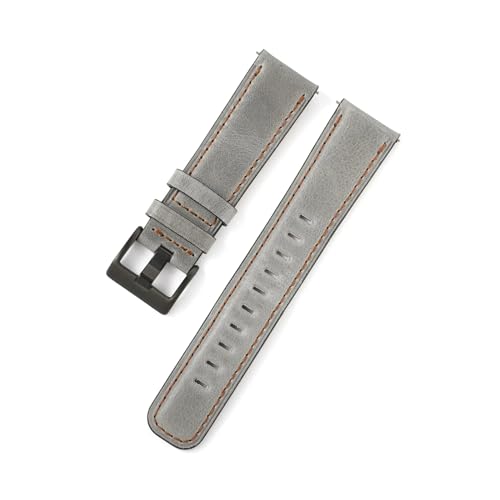 BBPLWEEA YingYou 20mm 22mm Ölwachs Rindsleder Uhrenarmband Retro Echtes Leder Uhrenarmband Frauen Männer Armbanduhr Armband Universal Uhrenarmbänder(Light Gray,22mm) von BBPLWEEA