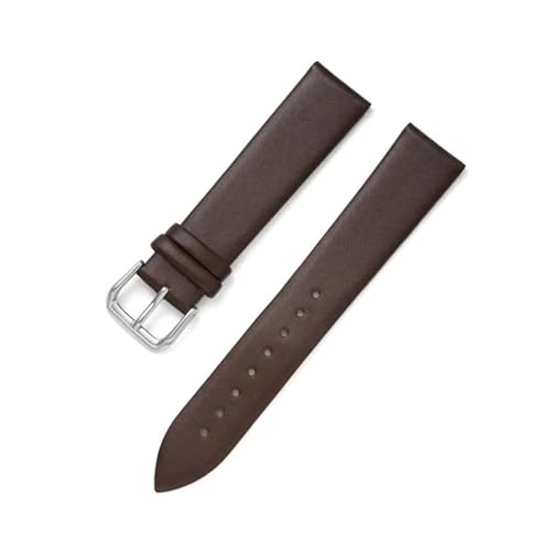 BBPLWEEA YingYou 8 Mm 10 Mm 12 Mm 13 Mm 14 Mm 15 Mm 16 Mm 17 Mm 18 Mm 19 Mm 20 Mm 21 Mm 22 Mm Ultradünnes Uhrenarmband Aus Leder, Weich, Schlicht, Wasserdicht(Dark Brown,19mm) von BBPLWEEA
