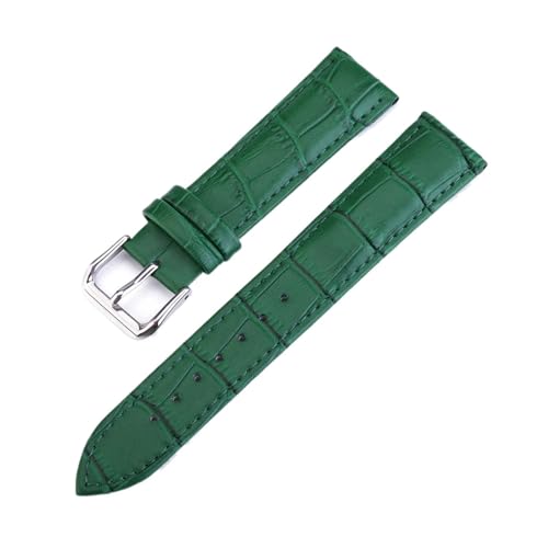 BBPLWEEA YingYou Buntes Echtlederarmband For Herren Und Damen 12 13 14 15 16 17 18 19 20 22 24 Mm, Krokodilmuster, Wasserdichtes Uhrenarmband(Green,20mm) von BBPLWEEA