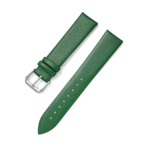 BBPLWEEA YingYou Dünnes Uhrenarmband Aus Echtem Leder 8 Mm 10 12 13 14 15 16 17 18 19 20 Mm 21 22 Mm Glattes Uhrenarmband Aus Edelstahl(Green,17mm) von BBPLWEEA