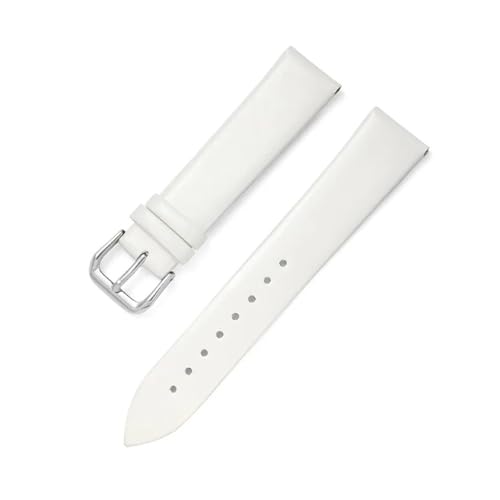 BBPLWEEA YingYou Dünnes Uhrenarmband Aus Echtem Leder 8 Mm 10 12 13 14 15 16 17 18 19 20 Mm 21 22 Mm Glattes Uhrenarmband Aus Edelstahl(WHITE,17mm) von BBPLWEEA