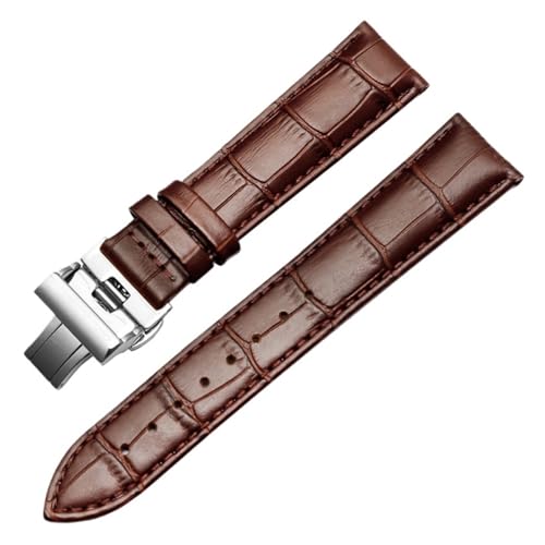 BBPLWEEA YingYou Echtes Leder-Uhrenarmband, Kompatibel Mit Armani Ar1674 1647 0389 0397 0398 1648 0382 Uhrenarmband, Schmetterlingsverschluss, 20 Mm, 22 Mm(Smokey Mauve,20mm) von BBPLWEEA