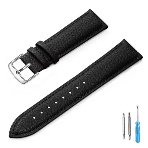 BBPLWEEA YingYou Echtes Leder Uhrenarmband 12mm 14mm 16mm 18mm 20mm 22mm Uhrenarmband for Mann Frauen(Black-S,12mm) von BBPLWEEA