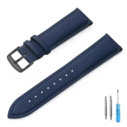 BBPLWEEA YingYou Echtes Leder Uhrenarmband 12mm 14mm 16mm 18mm 20mm 22mm Uhrenarmband for Mann Frauen(Blue-BK,12mm) von BBPLWEEA