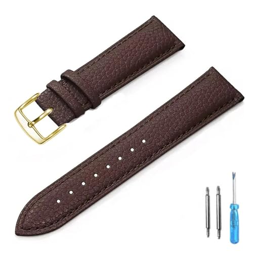 BBPLWEEA YingYou Echtes Leder Uhrenarmband 12mm 14mm 16mm 18mm 20mm 22mm Uhrenarmband for Mann Frauen(Brown-G,22mm) von BBPLWEEA
