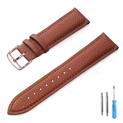 BBPLWEEA YingYou Echtes Leder Uhrenarmband 12mm 14mm 16mm 18mm 20mm 22mm Uhrenarmband for Mann Frauen(LightBrown-RG,22mm) von BBPLWEEA